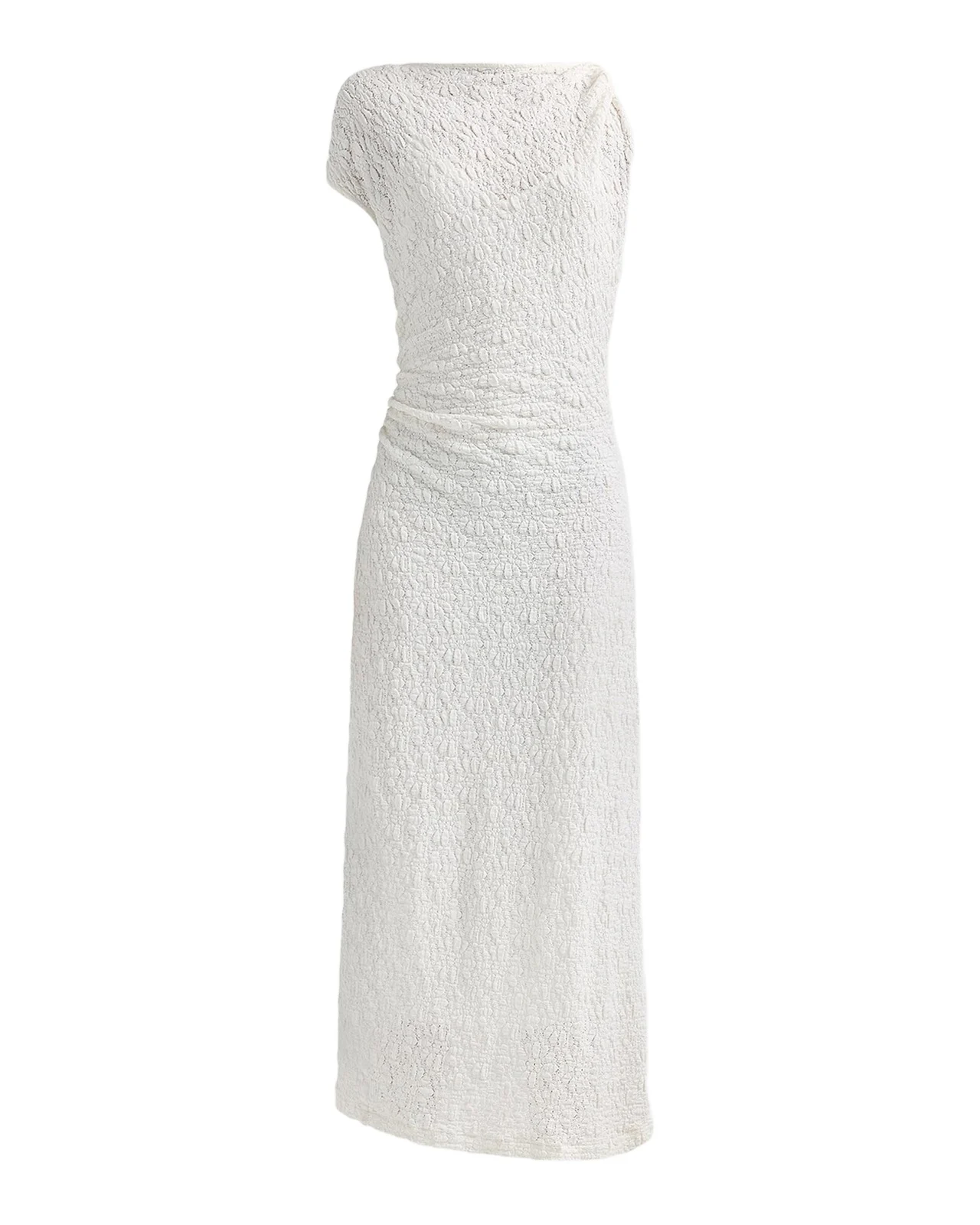 Astra Ruched Cotton-Blend A-Line Midi Dress