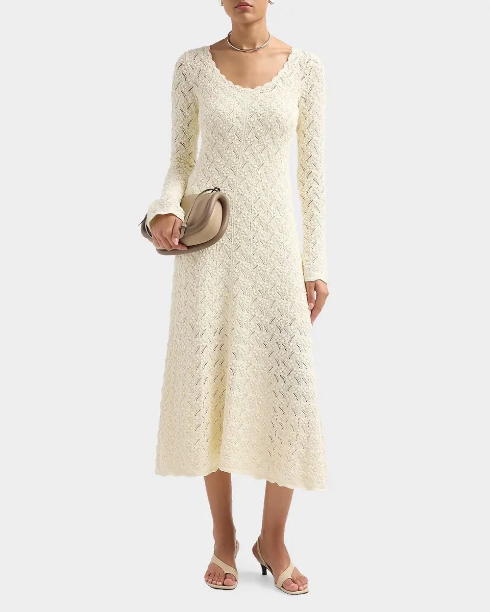 Cara Cara Avril Pointelle Midi Dress | Thumbnail 2 Cara Cara Avril Pointelle Midi Dress | Thumbnail 2
