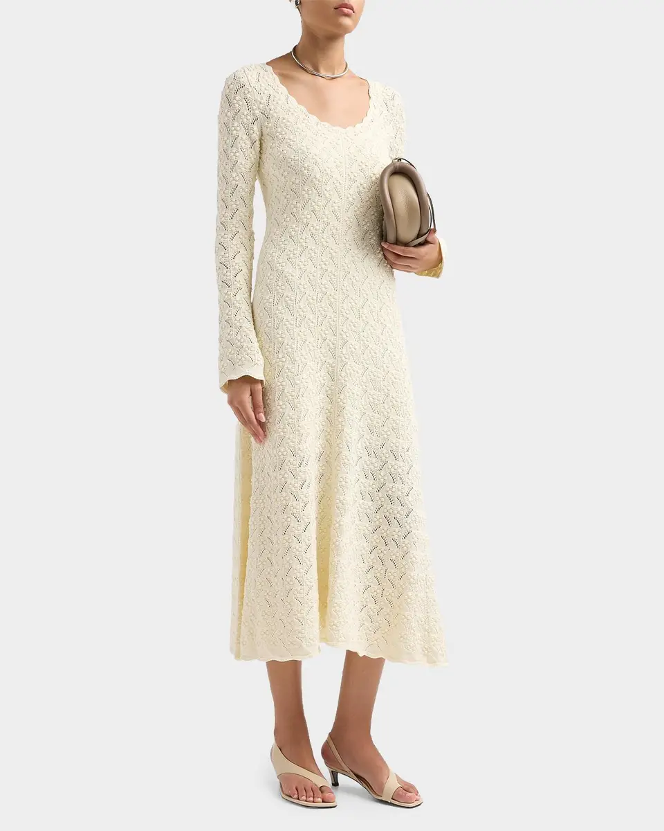 Cara Cara Avril Pointelle Midi Dress | Thumbnail 4 Cara Cara Avril Pointelle Midi Dress | Thumbnail 4