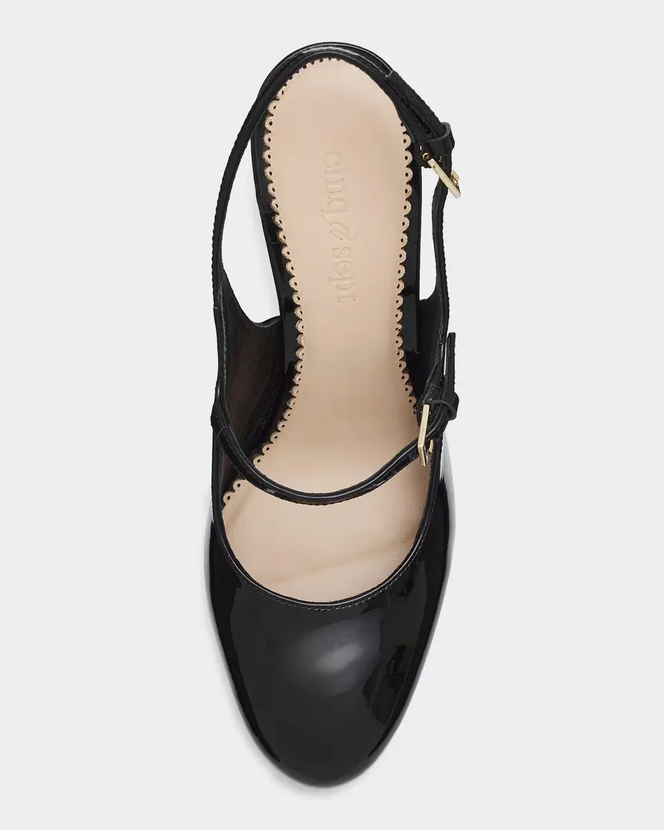Cinq à Sept Lola 80MM Patent Leather Slingback Pumps | Thumbnail 4