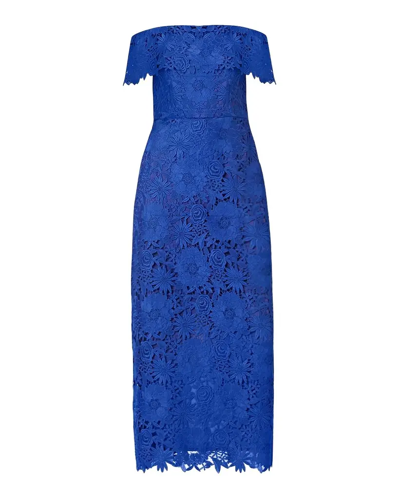 Shoshanna Avril Floral Lace Sheath Maxi Dress | Image 1 Shoshanna Avril Floral Lace Sheath Maxi Dress | Image 1