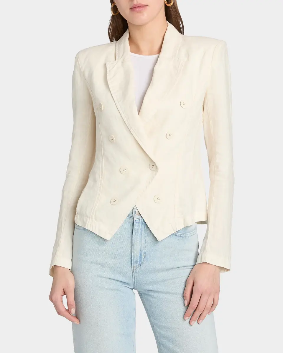 L'AGENCE Emerson Structured Linen Blazer | Thumbnail 4 L'AGENCE Emerson Structured Linen Blazer | Thumbnail 4