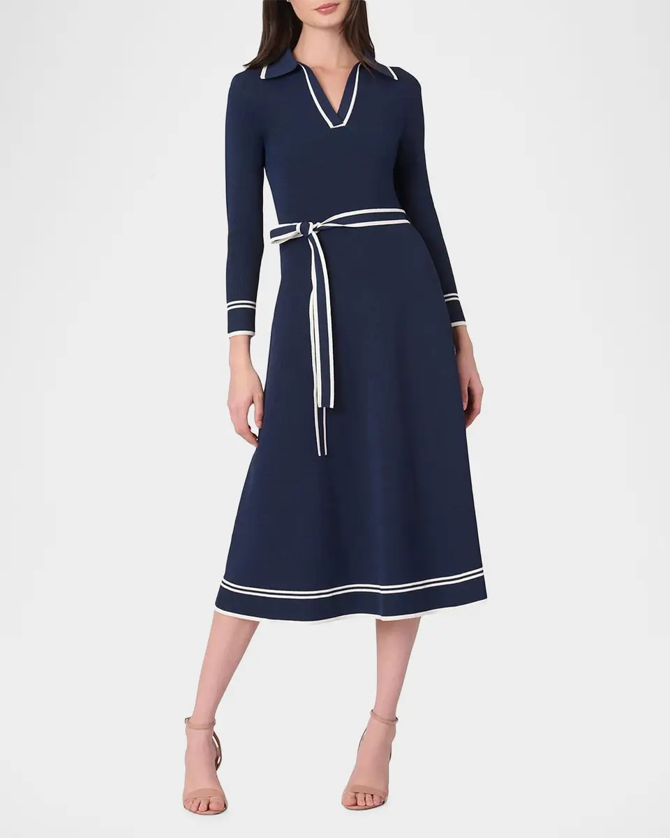 Shoshanna Malia Tie-Waist A-Line Midi Dress | Thumbnail 2 Shoshanna Malia Tie-Waist A-Line Midi Dress | Thumbnail 2