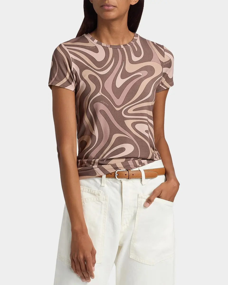 L'Agence Ressi Sepia Swirl T-Shirt | Thumbnail 4