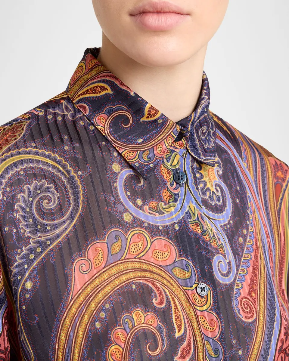 Etro Ombre Paisley-Print Chiffon Button-Down Shirt | Thumbnail 5 Etro Ombre Paisley-Print Chiffon Button-Down Shirt | Thumbnail 5