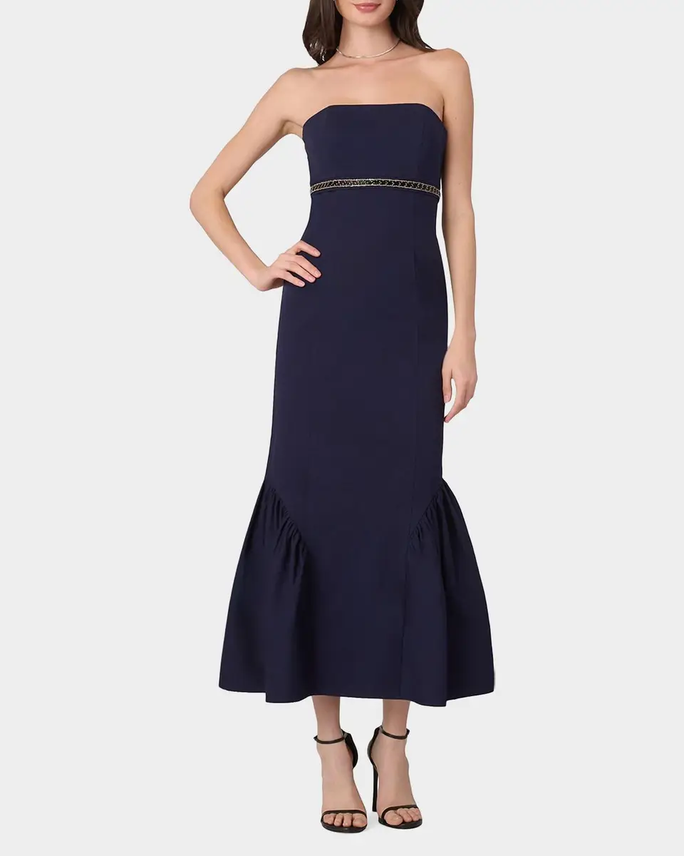 Shoshanna Ashton Cotton Faille Mermaid Midi Dress | Thumbnail 2 Shoshanna Ashton Cotton Faille Mermaid Midi Dress | Thumbnail 2