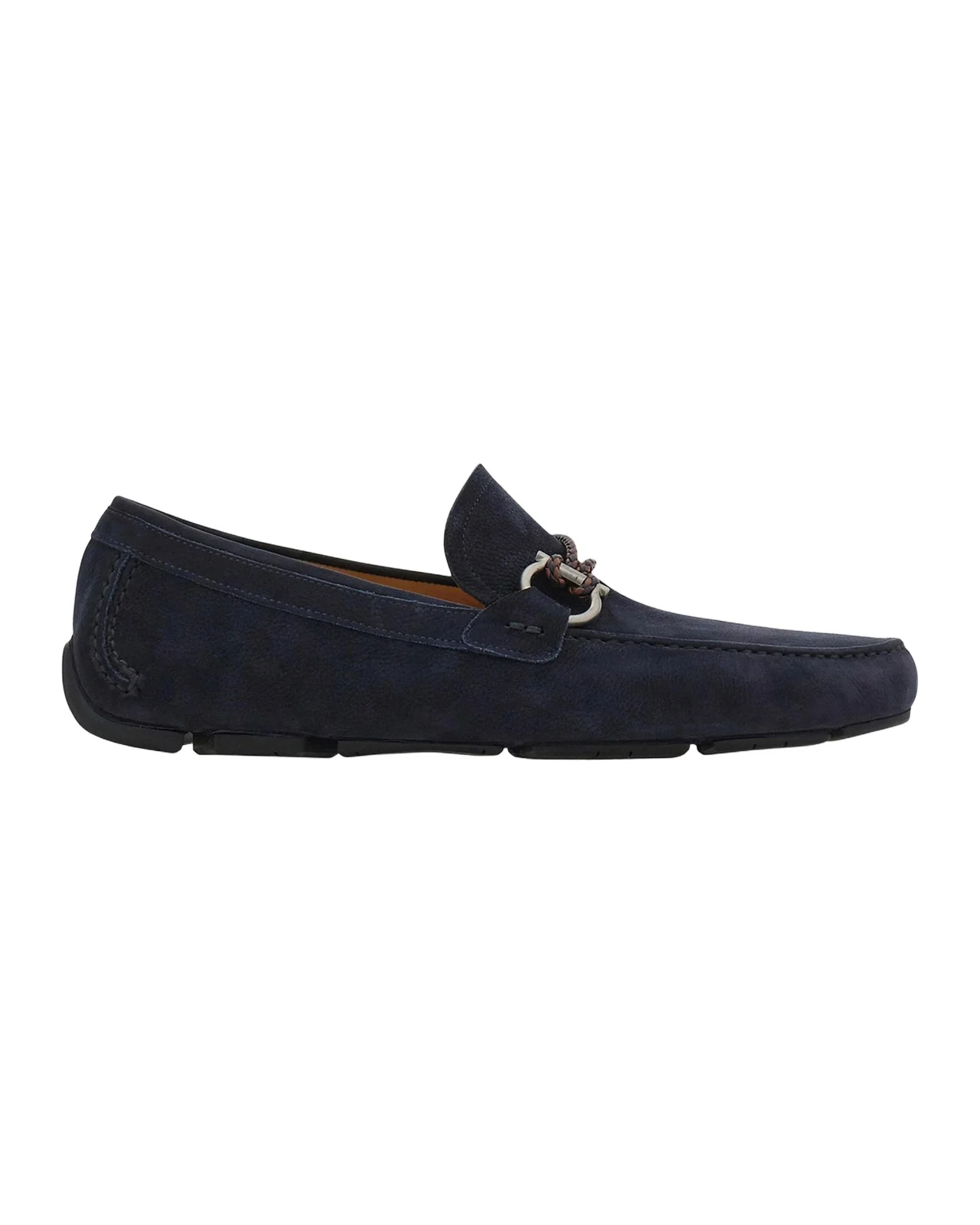 Ferragamo Men's Leather Gancini Driver Loafers