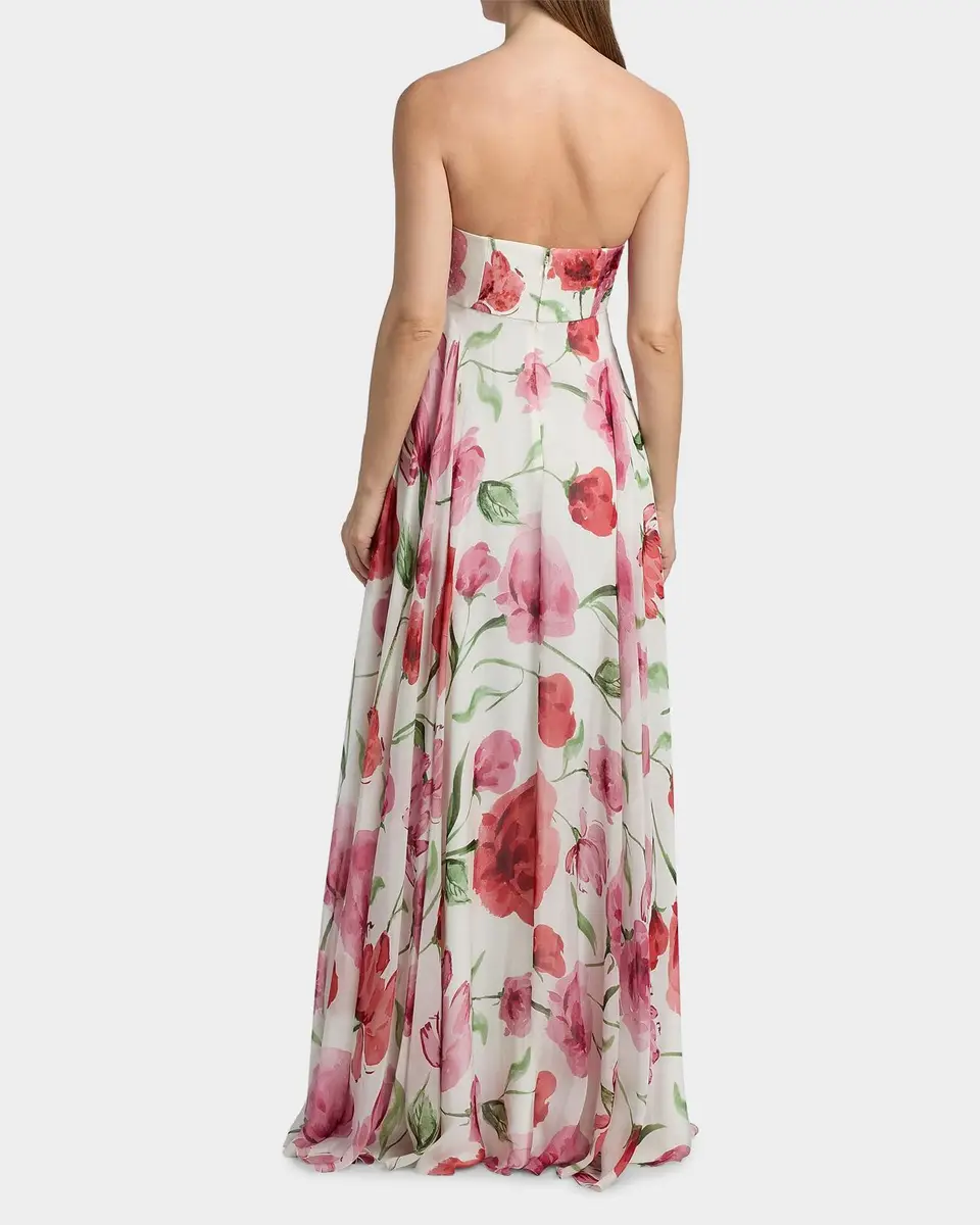 SACHIN & BABI Ames Floral Strapless A-Line Gown | Thumbnail 3
