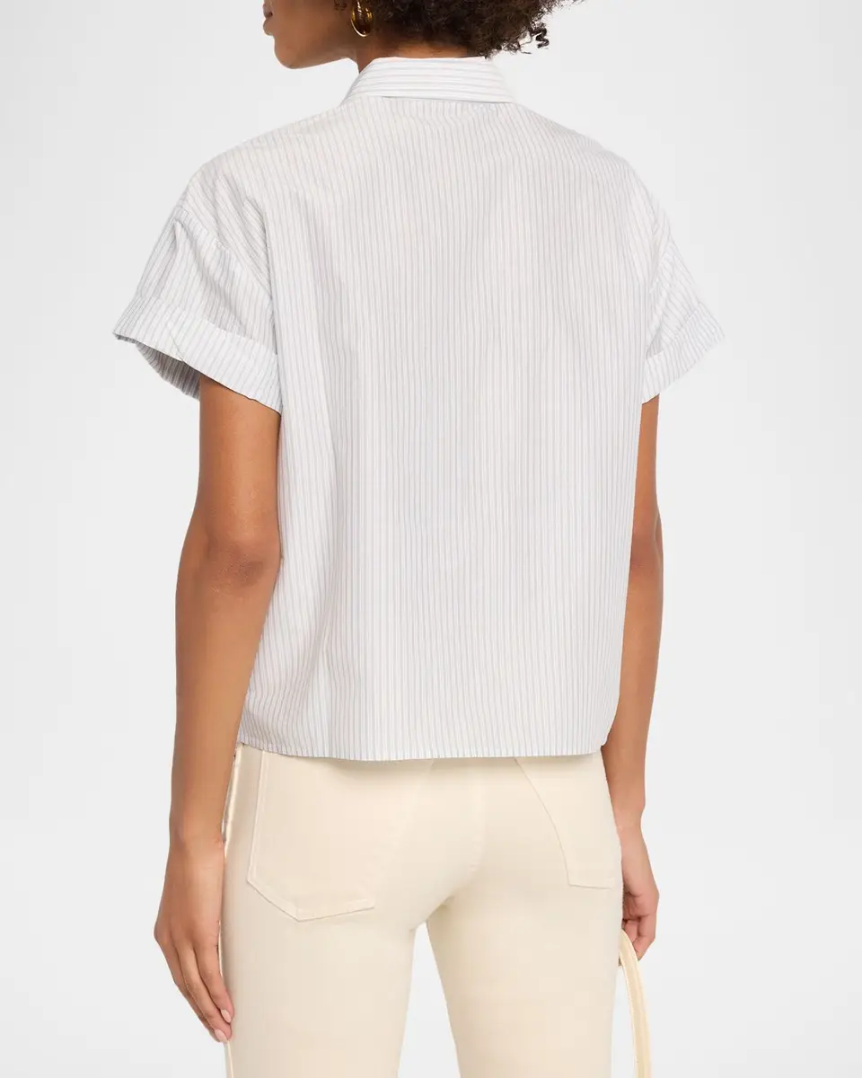 Frame The Boardwalk Striped Cotton-Silk Shirt | Thumbnail 3 Frame The Boardwalk Striped Cotton-Silk Shirt | Thumbnail 3