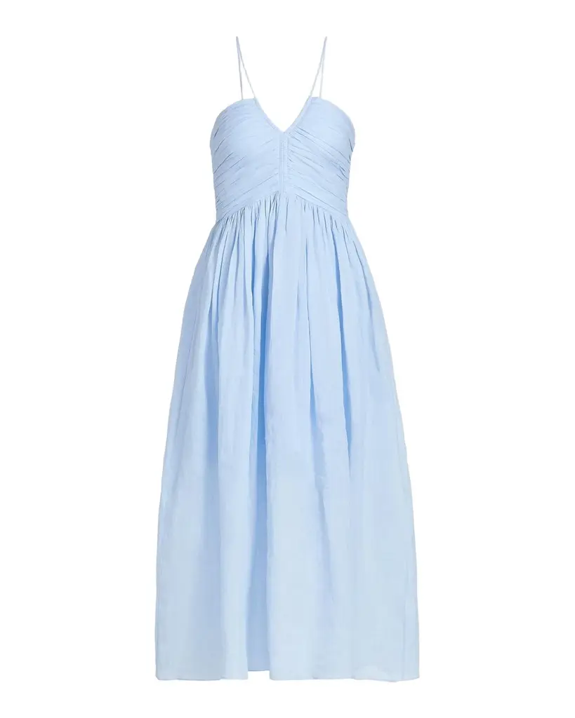 A.L.C. Rumi Ruched Midi Dress | Image 1 A.L.C. Rumi Ruched Midi Dress | Image 1