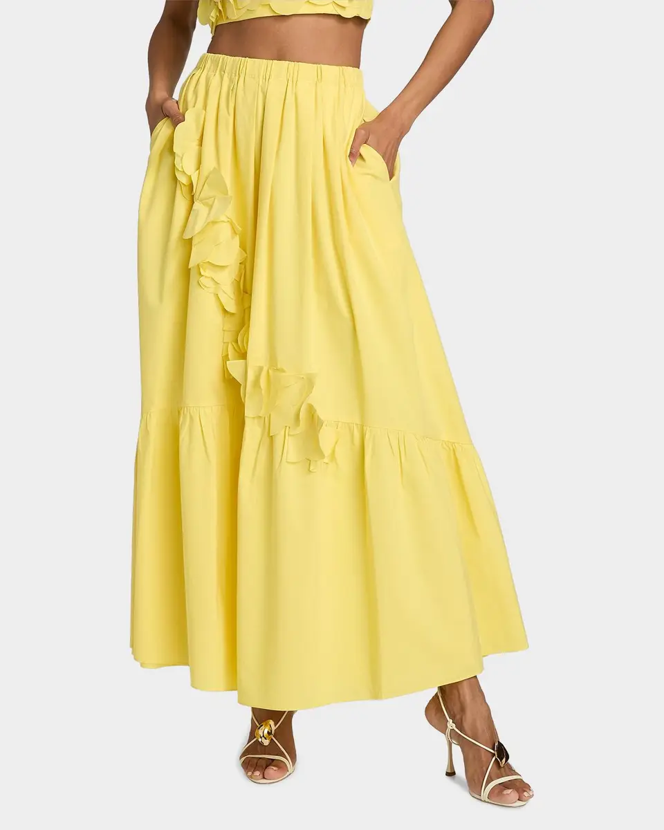 Ramy Brook Bridget Ruffled Cotton-Blend A-Line Maxi Skirt | Thumbnail 4 Ramy Brook Bridget Ruffled Cotton-Blend A-Line Maxi Skirt | Thumbnail 4