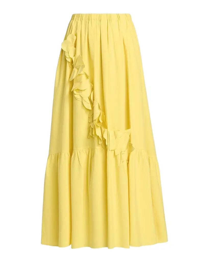 Bridget Ruffled Cotton-Blend A-Line Maxi Skirt