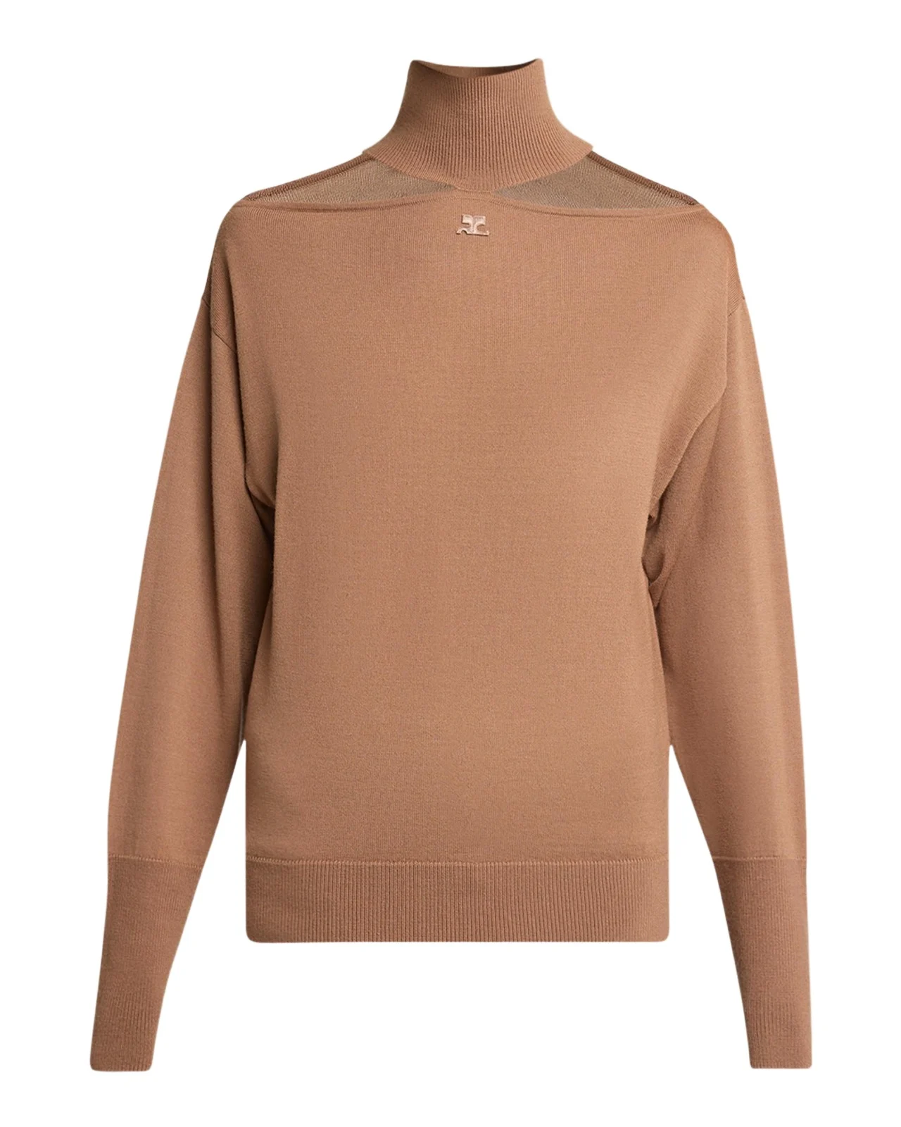 Courrèges Logo Cut-Out Merino Wool Sweater