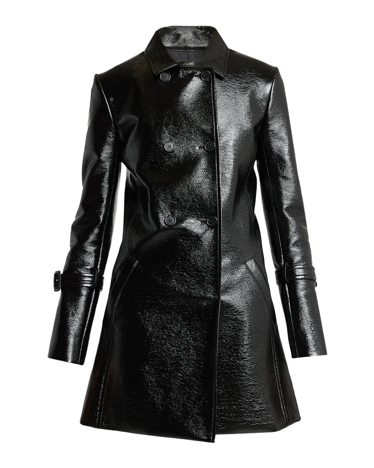 Courrèges Double-Breasted Vinyl Coat