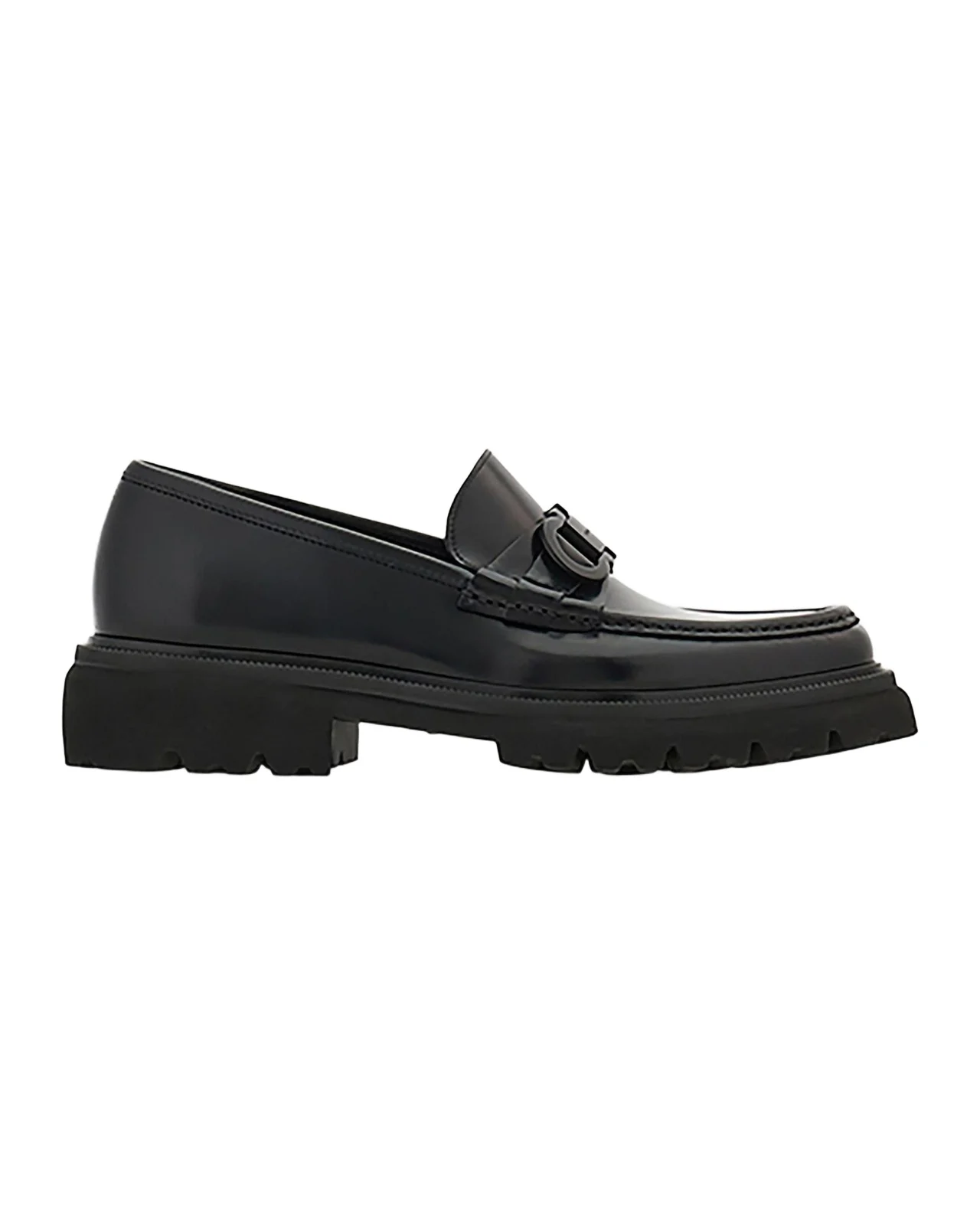 Ferragamo Men's Patent Leather Lug-Sole Loafers