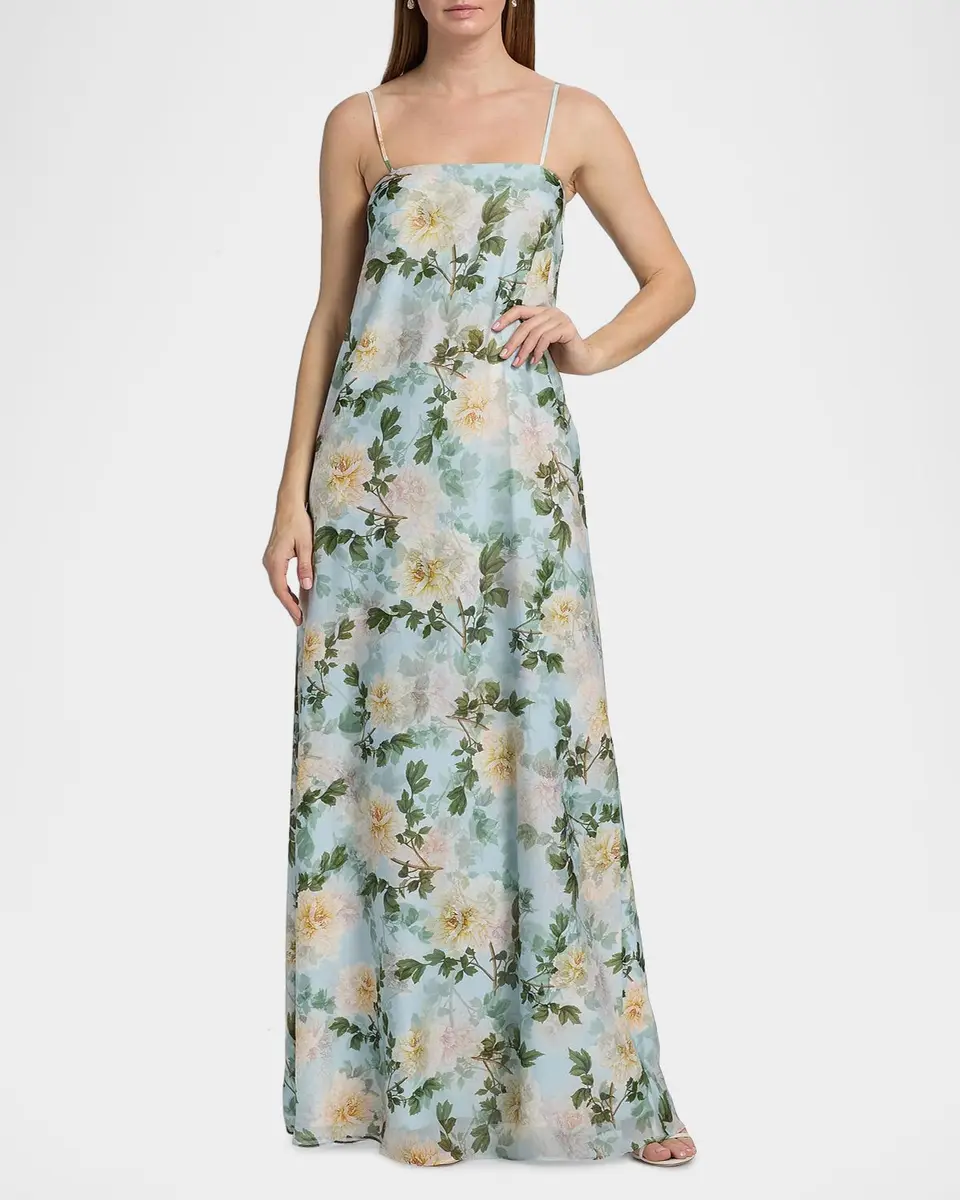 SACHIN & BABI Shelby Floral Chiffon Slip Gown | Thumbnail 2