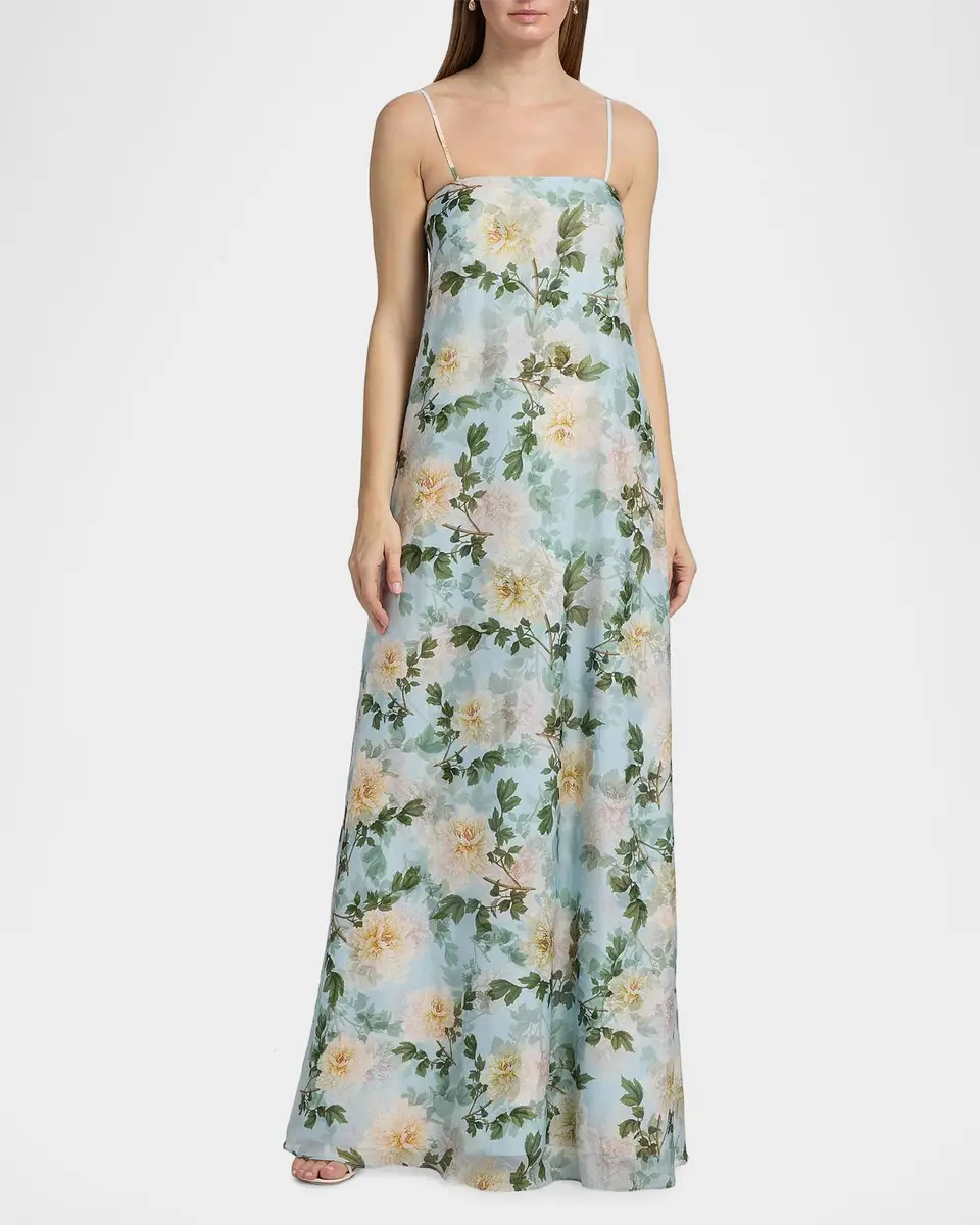 SACHIN & BABI Shelby Floral Chiffon Slip Gown | Thumbnail 4