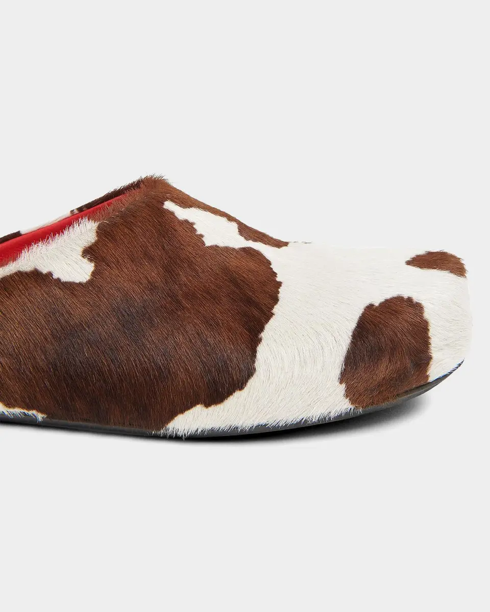 Marni Men's Fussbett Cow-Print Calf Hair Sabots | Thumbnail 3 Marni Men's Fussbett Cow-Print Calf Hair Sabots | Thumbnail 3