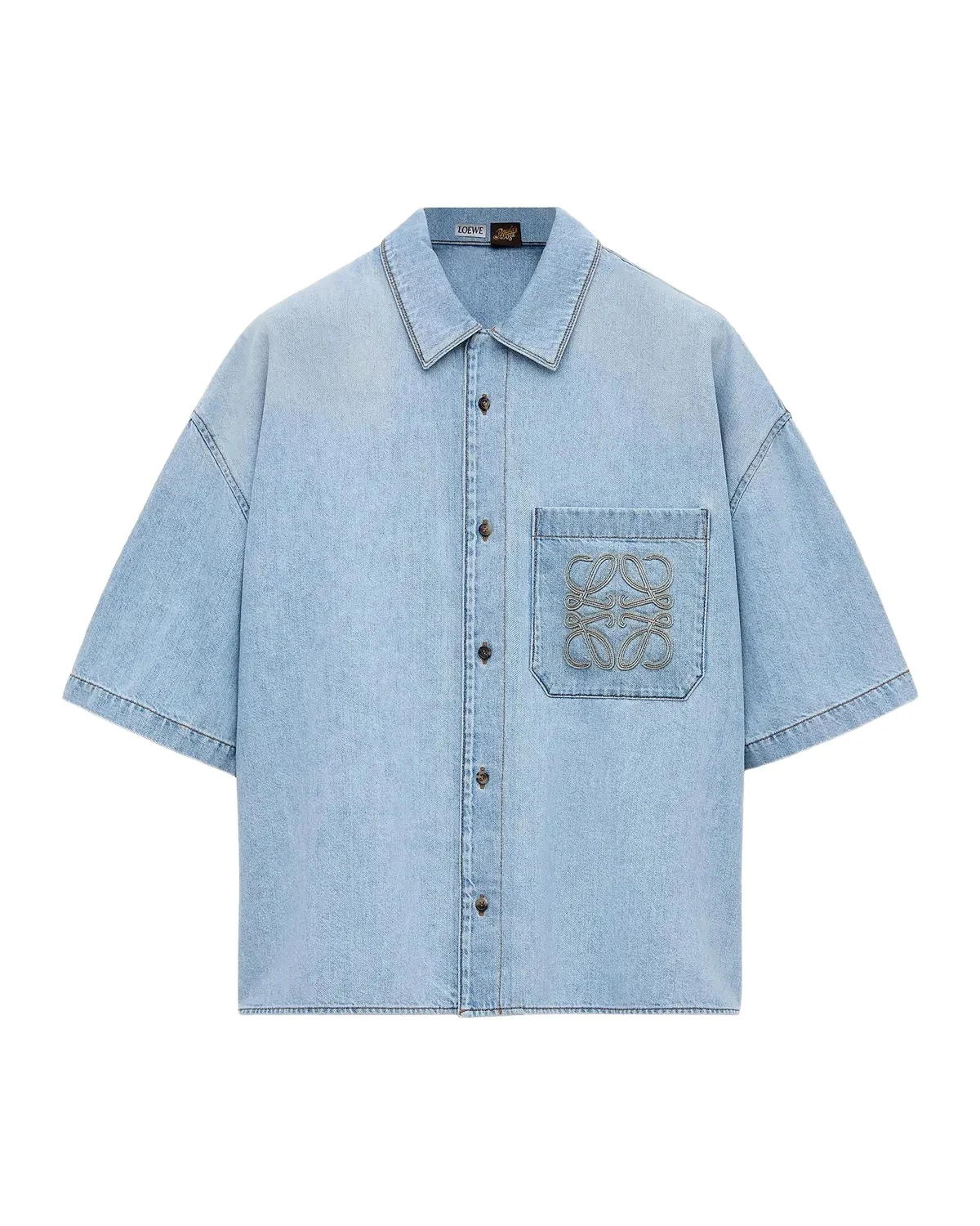 Loewe Men's x Paula's Ibiza Anagram Denim Short-Sleeve Shirt