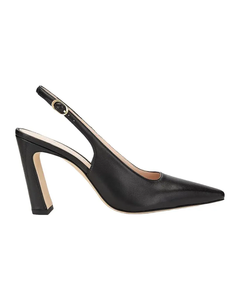 Stuart Weitzman Stassi 85MM Leather Slingback Pumps | Image 1 Stuart Weitzman Stassi 85MM Leather Slingback Pumps | Image 1