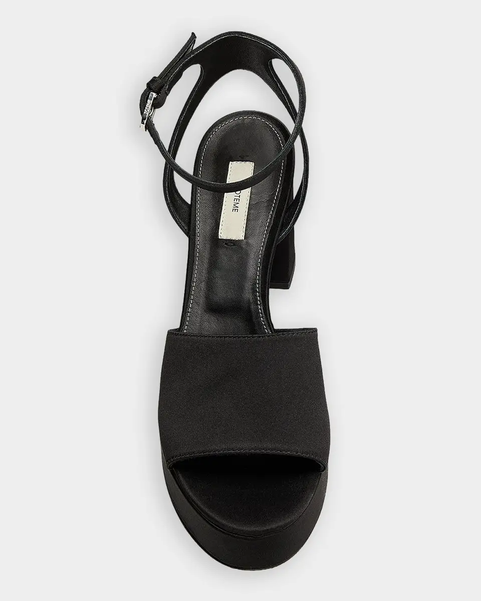 TOTEME 100MM Satin Platform Sandals | Thumbnail 5 TOTEME 100MM Satin Platform Sandals | Thumbnail 5