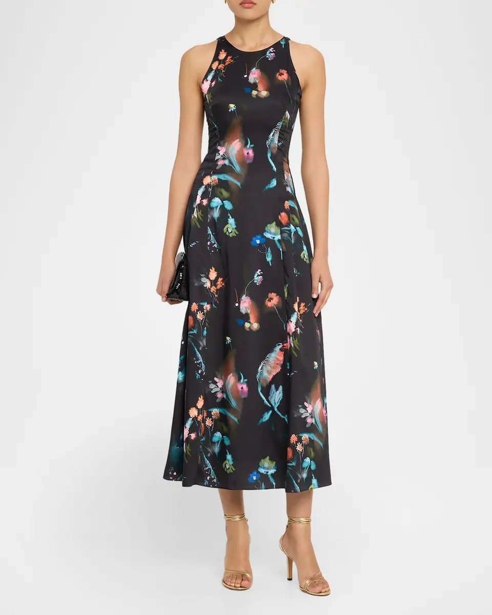 PRABAL GURUNG Jewel Neck Sleeveless Floral-Print Dress | Thumbnail 2