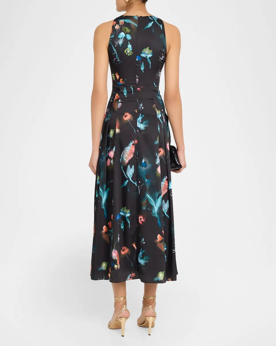 PRABAL GURUNG Jewel Neck Sleeveless Floral-Print Dress | Thumbnail 3
