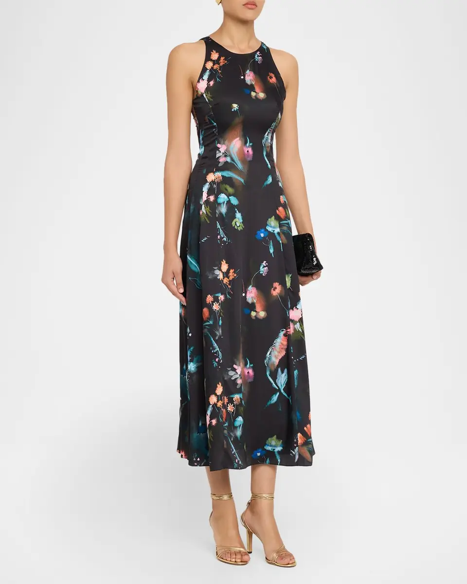 PRABAL GURUNG Jewel Neck Sleeveless Floral-Print Dress | Thumbnail 4