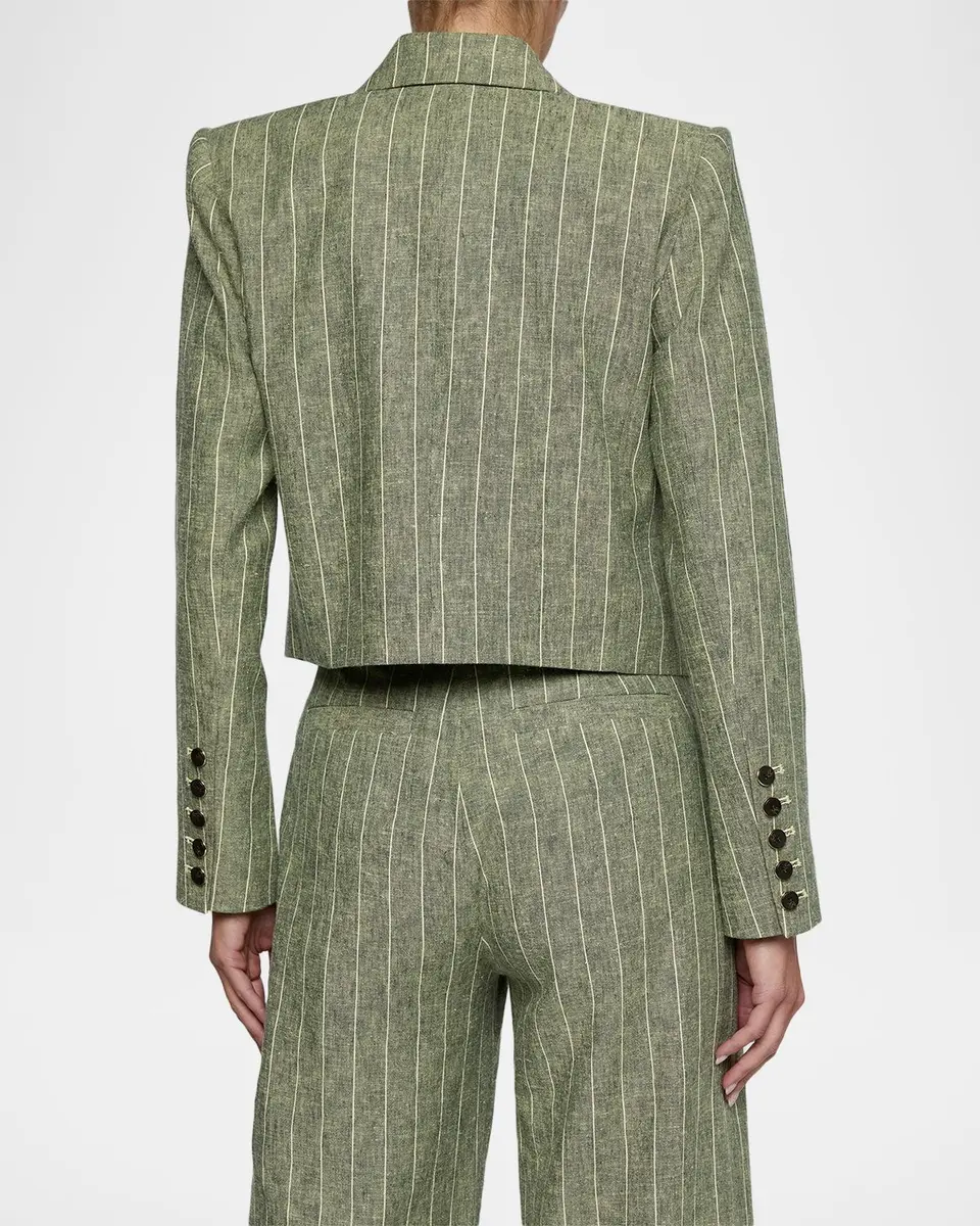 L'Agence Lila Striped Linen-Blend Blazer | Thumbnail 3 L'Agence Lila Striped Linen-Blend Blazer | Thumbnail 3
