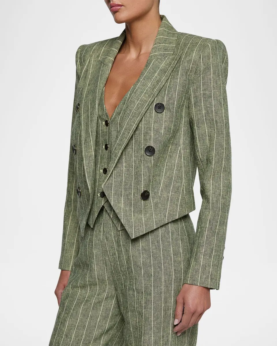 L'Agence Lila Striped Linen-Blend Blazer | Thumbnail 5 L'Agence Lila Striped Linen-Blend Blazer | Thumbnail 5