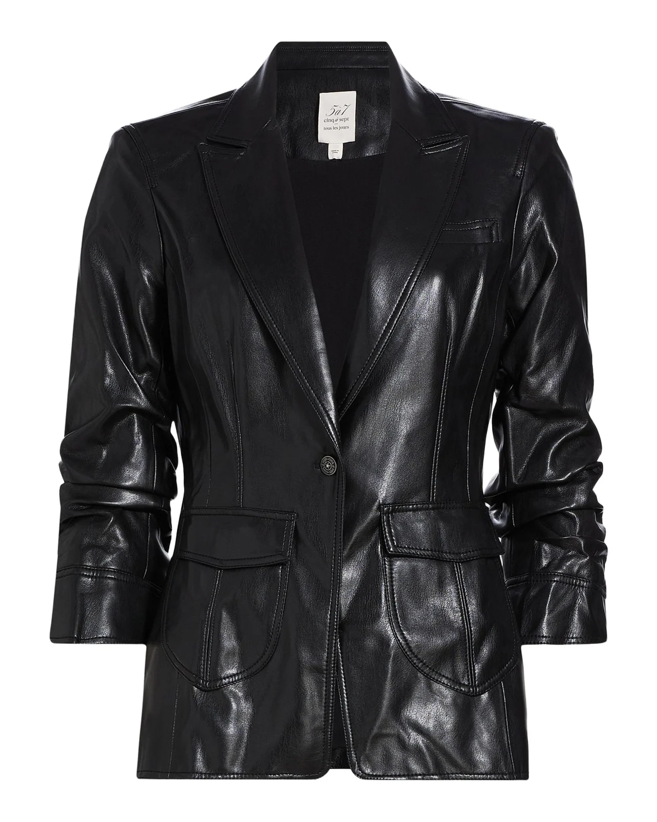 Louisa Vegan Leather Scrunched Jacket Louisa Vegan Leather Scrunched Jacket