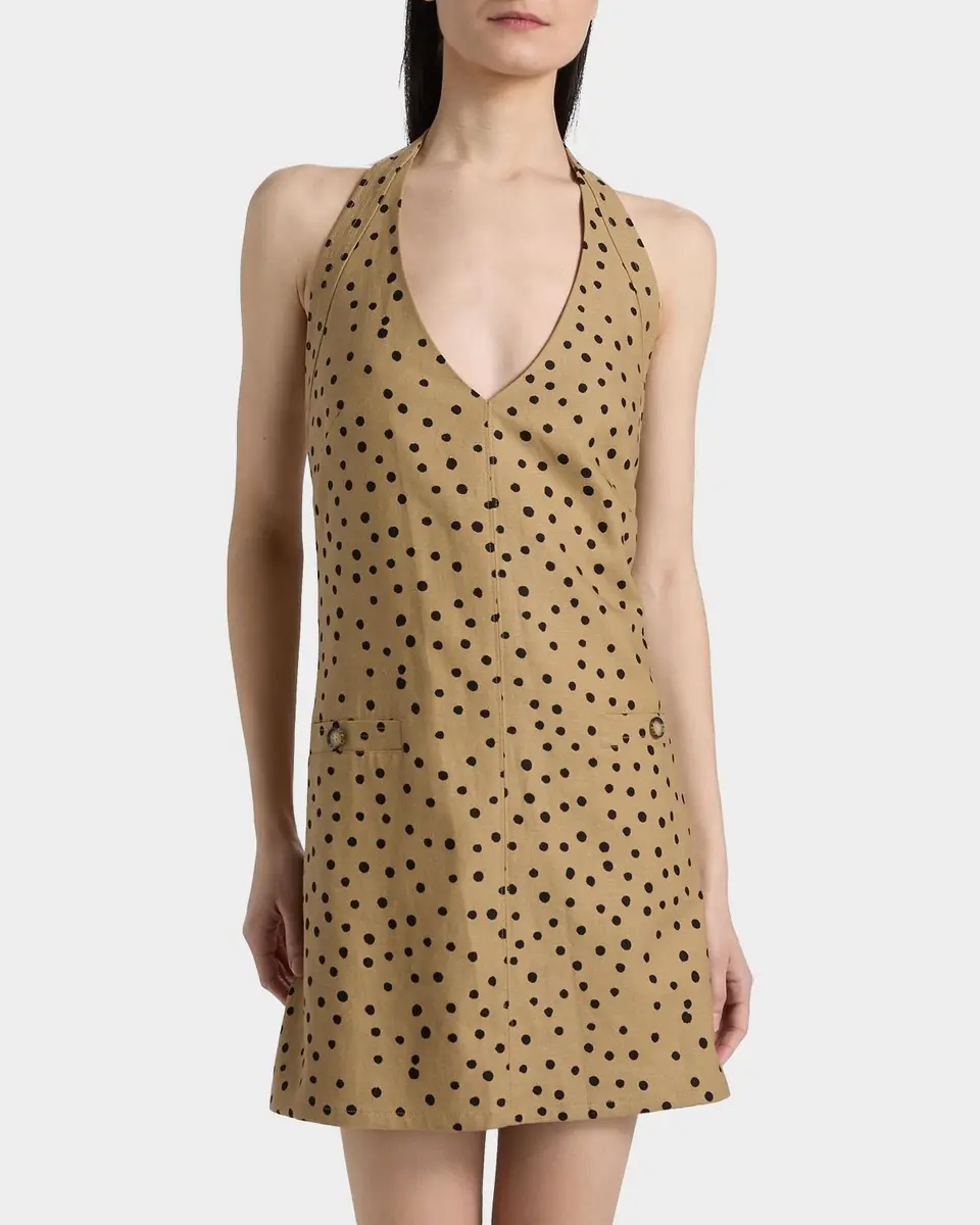 Tanya Taylor Natalie Polka Dot Linen-Blend Mini Dress | Thumbnail 4 Tanya Taylor Natalie Polka Dot Linen-Blend Mini Dress | Thumbnail 4