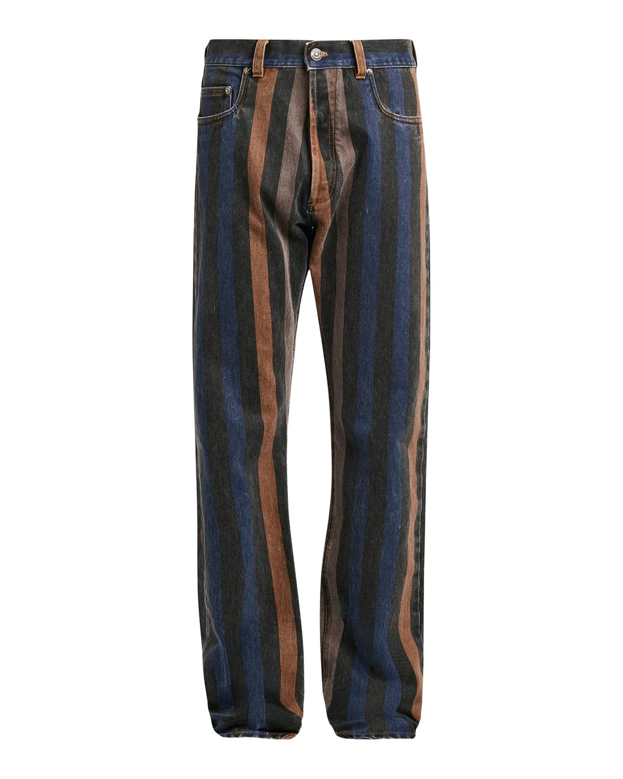 Men's Striped Cotton Straight-Leg Jeans Men's Striped Cotton Straight-Leg Jeans