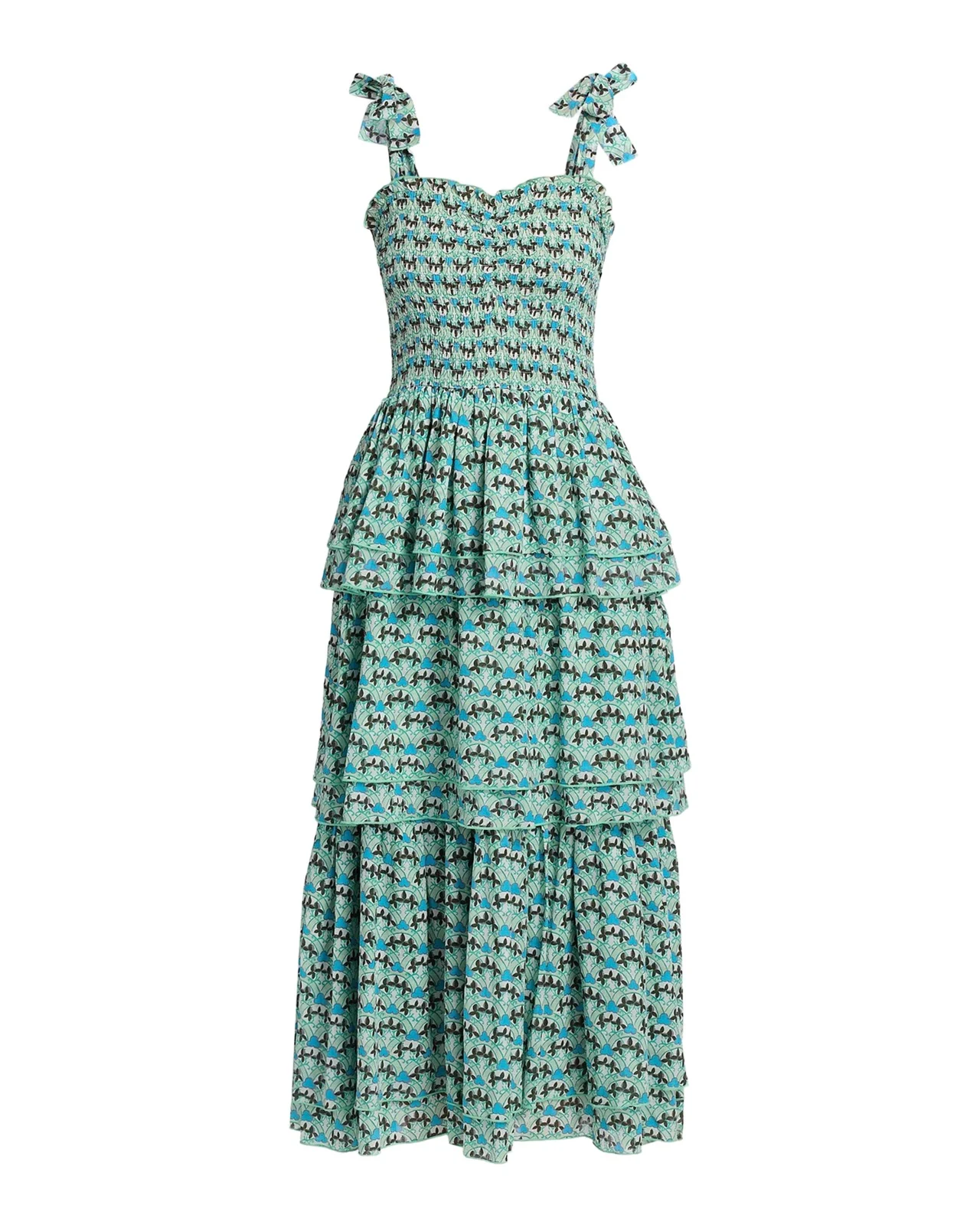 Spencer Printed Tiered Cotton Midi Dress Spencer Printed Tiered Cotton Midi Dress