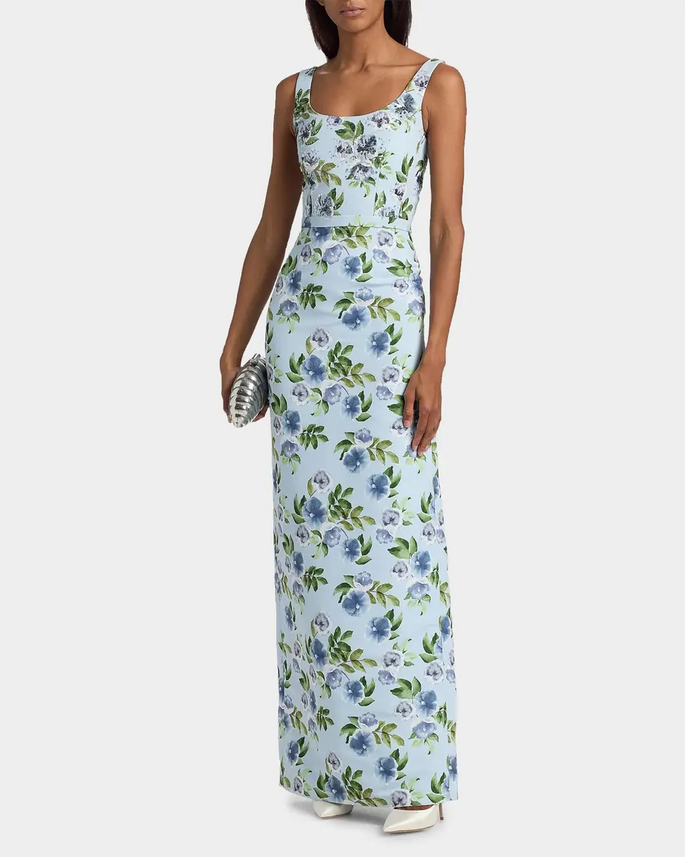 SACHIN & BABI Lana Floral Faille Column Gown | Thumbnail 2 SACHIN & BABI Lana Floral Faille Column Gown | Thumbnail 2