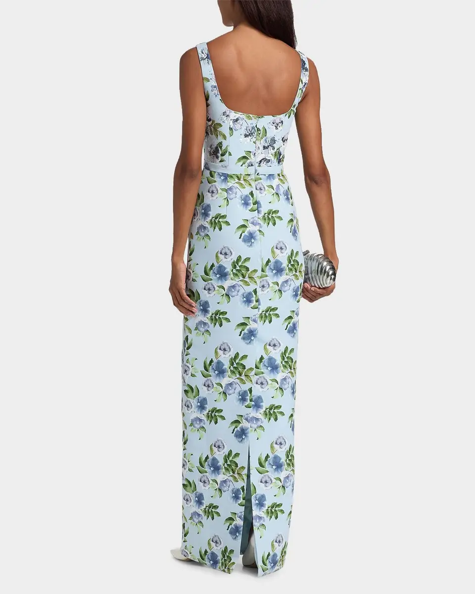 SACHIN & BABI Lana Floral Faille Column Gown | Thumbnail 3 SACHIN & BABI Lana Floral Faille Column Gown | Thumbnail 3