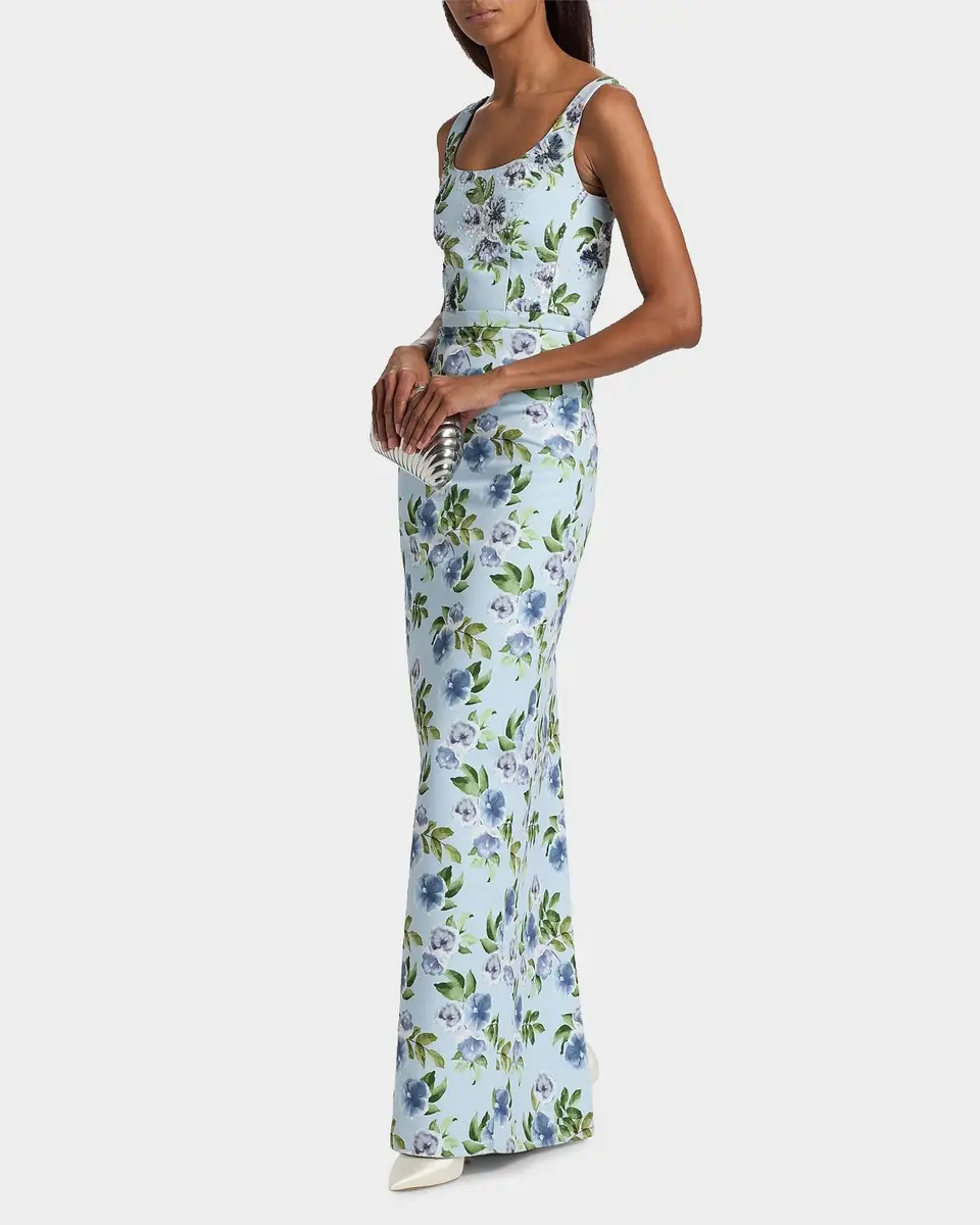 SACHIN & BABI Lana Floral Faille Column Gown | Thumbnail 4 SACHIN & BABI Lana Floral Faille Column Gown | Thumbnail 4