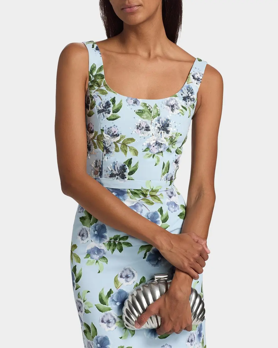 SACHIN & BABI Lana Floral Faille Column Gown | Thumbnail 5 SACHIN & BABI Lana Floral Faille Column Gown | Thumbnail 5