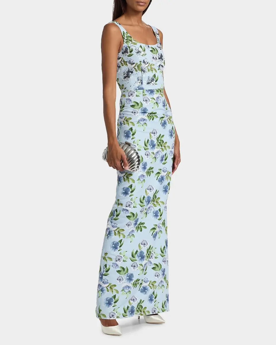 SACHIN & BABI Lana Floral Faille Column Gown | Thumbnail 7 SACHIN & BABI Lana Floral Faille Column Gown | Thumbnail 7