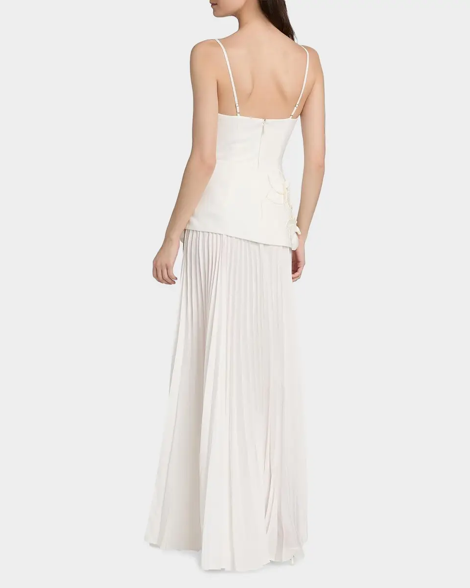 ACLER Forever Young Avision Floral Appliqué Pleated Maxi Dress | Thumbnail 3