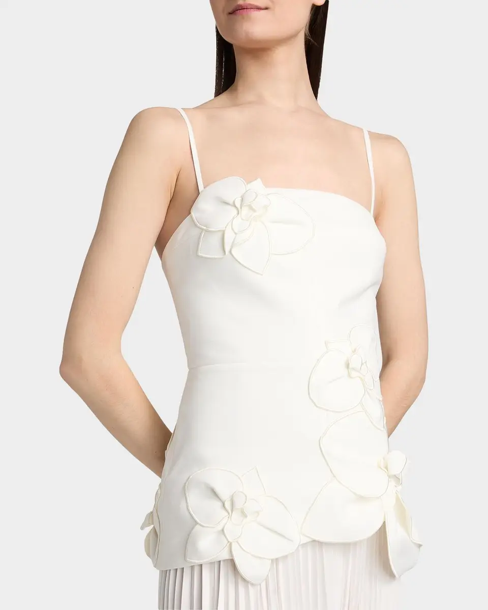 ACLER Forever Young Avision Floral Appliqué Pleated Maxi Dress | Thumbnail 5