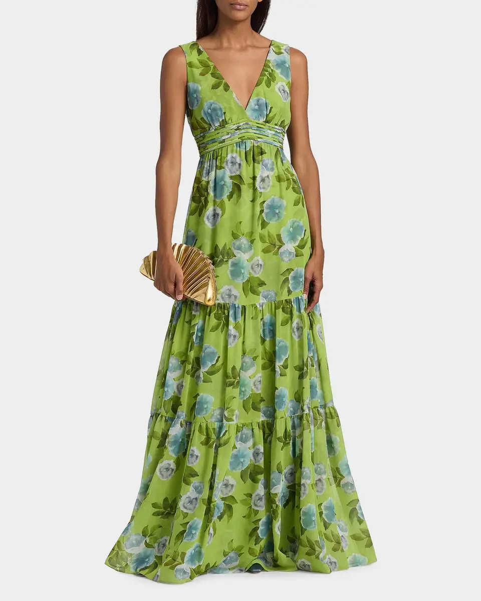 SACHIN & BABI Emilie Floral Chiffon A-Line Gown | Thumbnail 2