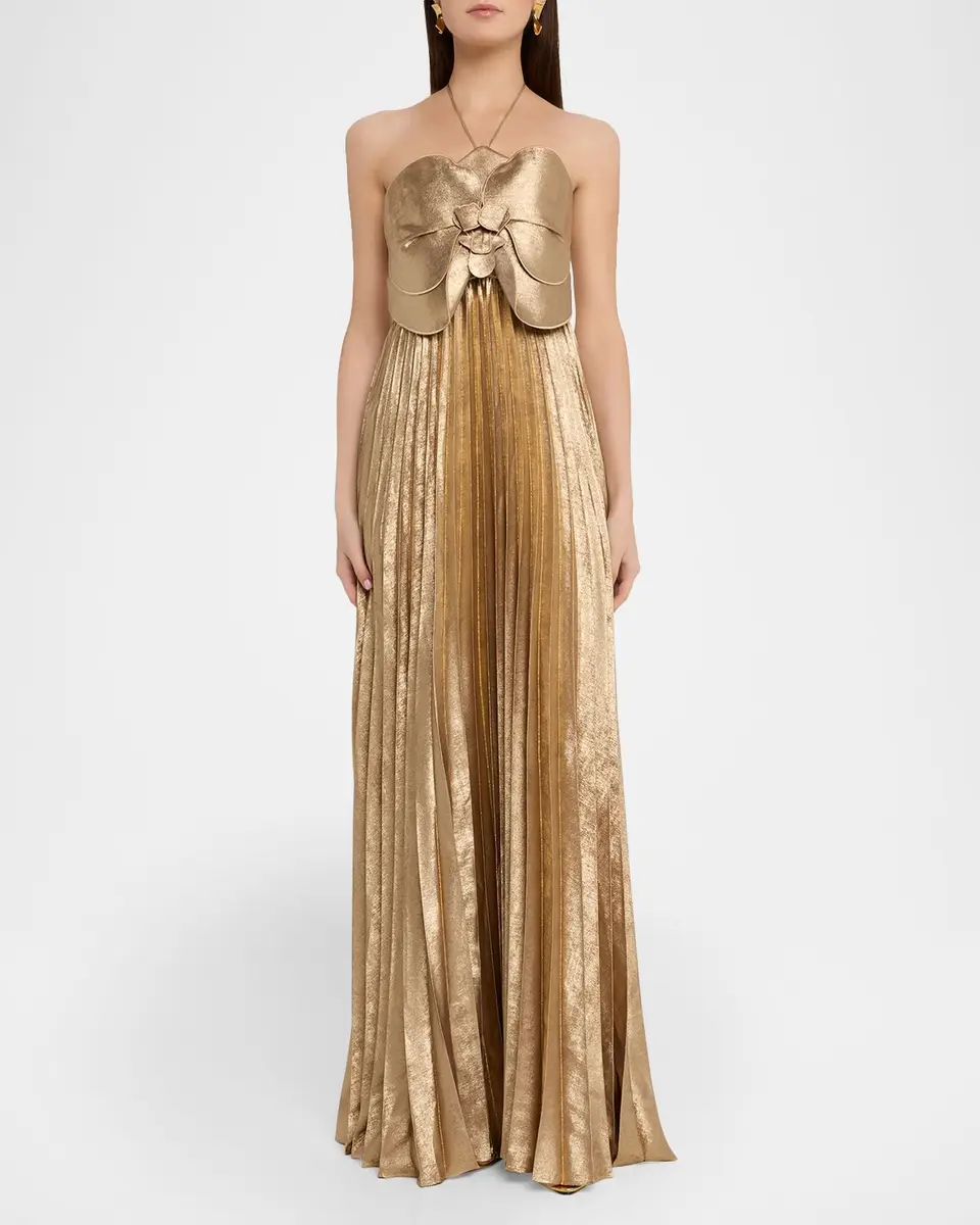 ACLER Forever Young Pullford Metallic Pleated Gown | Thumbnail 2