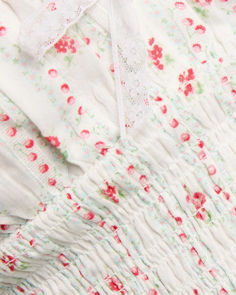 LoveShackFancy Daini Floral Smocked Cotton Crop Top | Thumbnail 6 LoveShackFancy Daini Floral Smocked Cotton Crop Top | Thumbnail 6