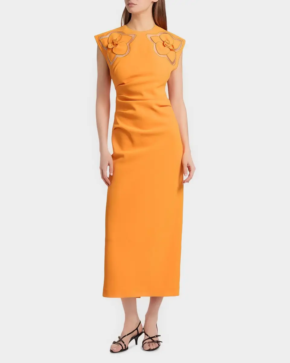 ACLER Koda Floral Cut-Out Crepe Sheath Midi Dress | Thumbnail 2