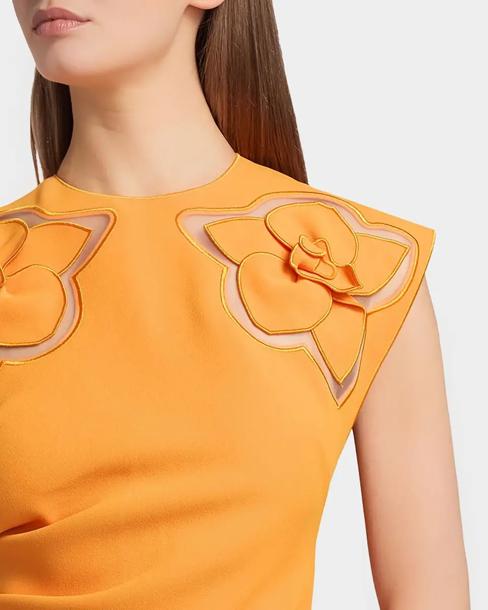 ACLER Koda Floral Cut-Out Crepe Sheath Midi Dress | Thumbnail 5