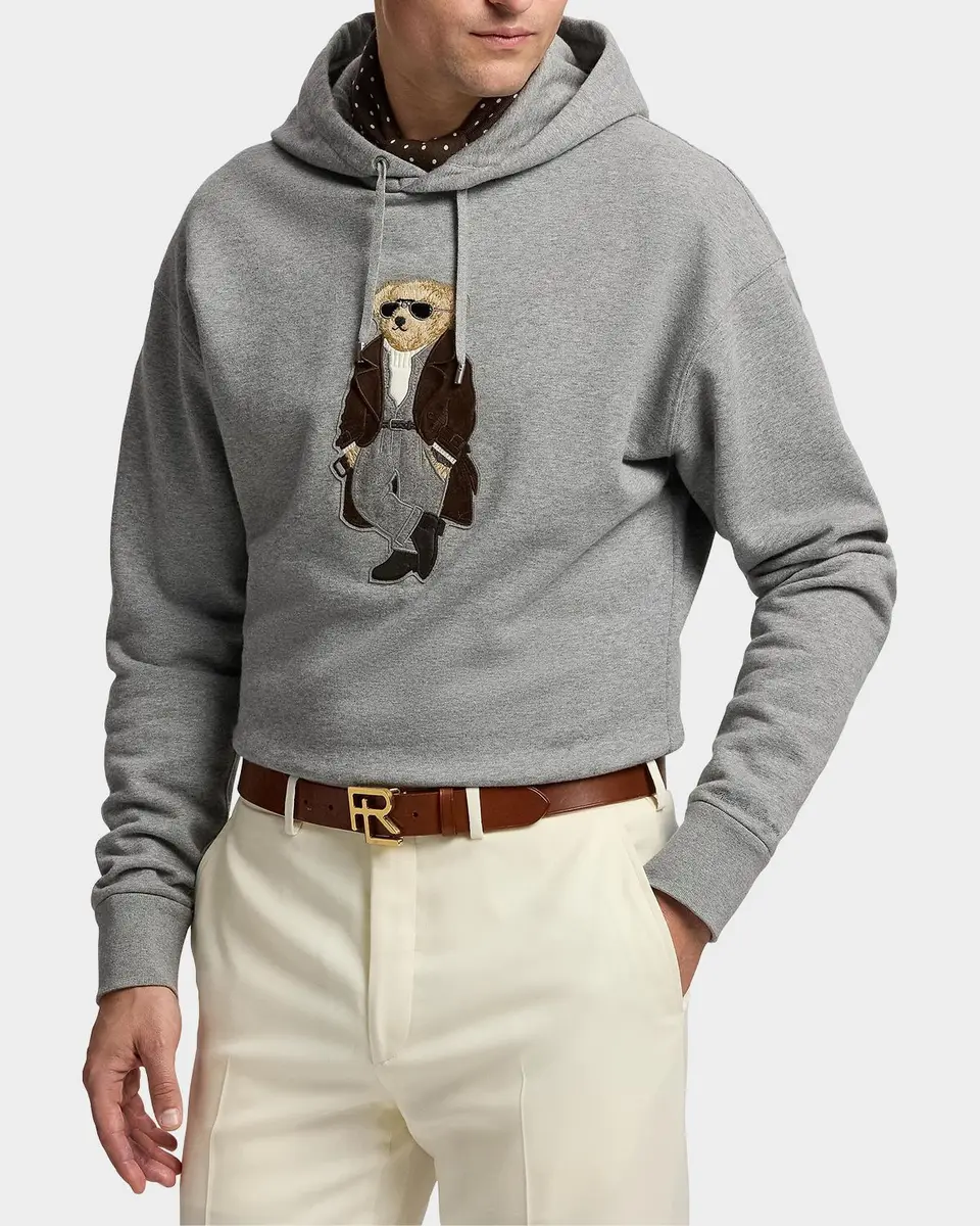 Ralph Lauren Purple Label Men's Polo Bear Cotton-Cashmere Fleece Hoodie | Thumbnail 4 Ralph Lauren Purple Label Men's Polo Bear Cotton-Cashmere Fleece Hoodie | Thumbnail 4