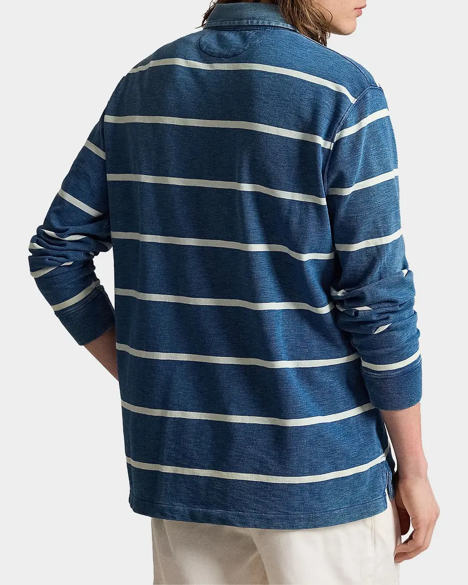 Polo Ralph Lauren Men's Striped Polo Bear Cotton Rugby Shirt | Thumbnail 3