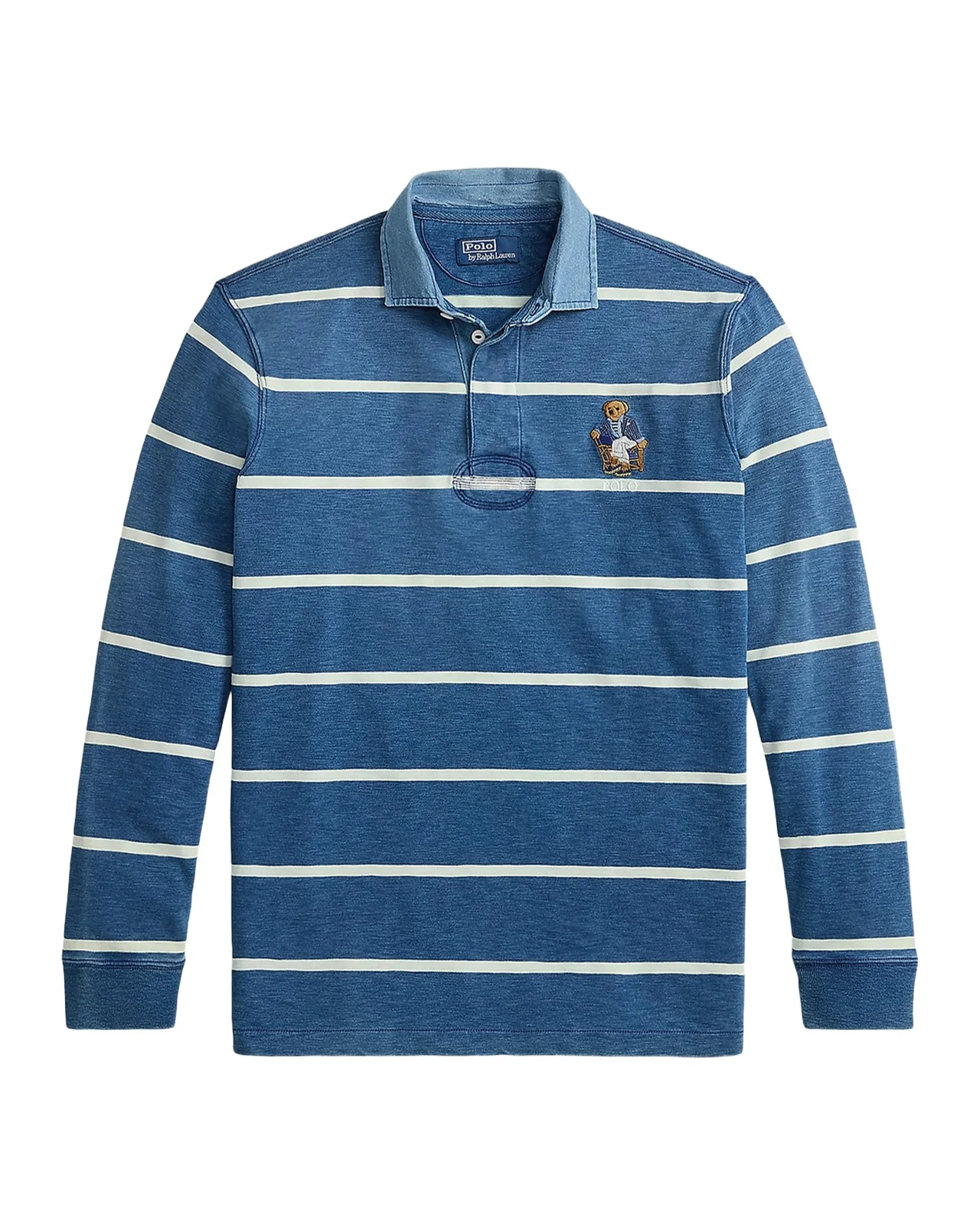 Polo Ralph Lauren Men's Striped Polo Bear Cotton Rugby Shirt