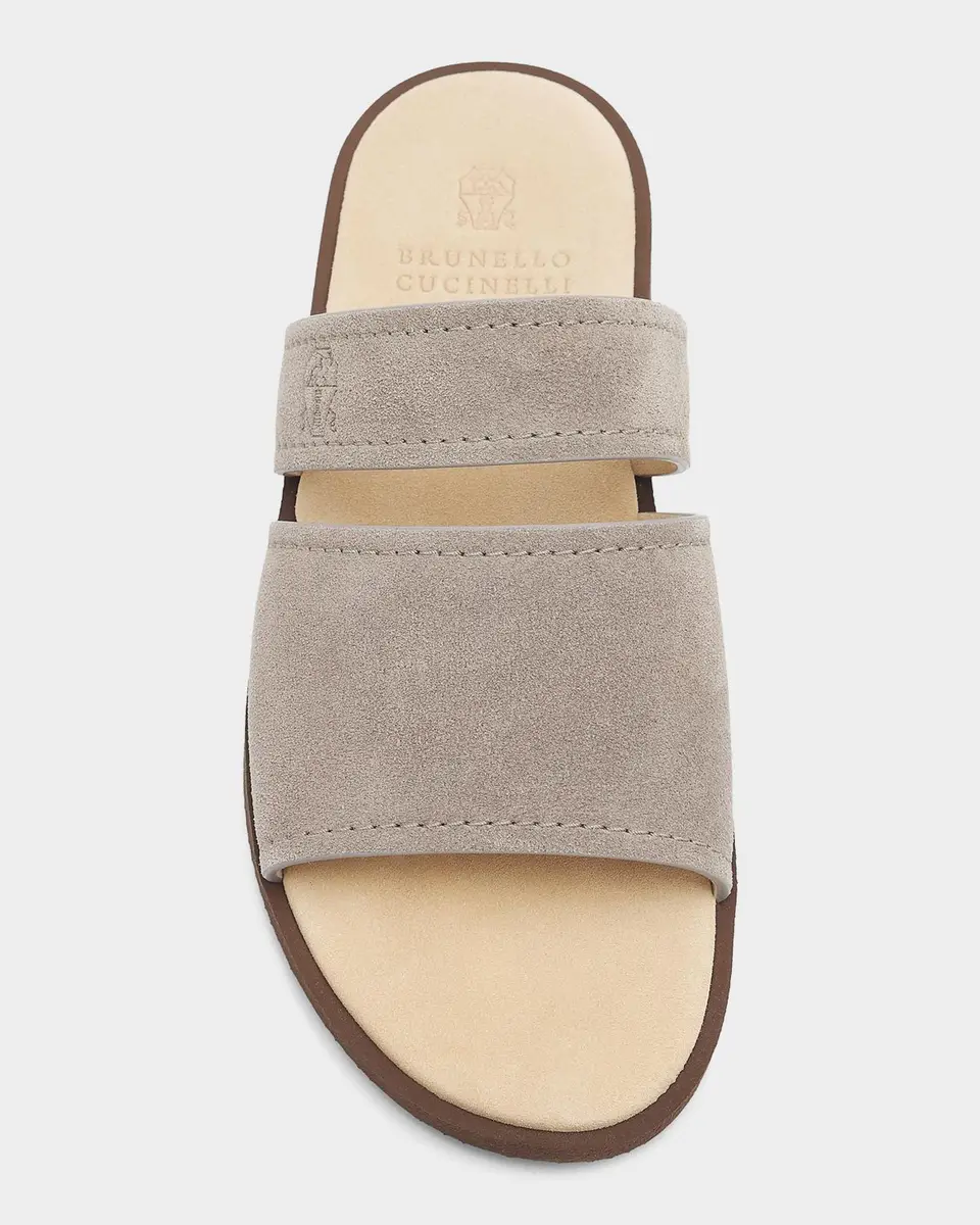 Brunello Cucinelli Men's Suede Sandals | Thumbnail 3 Brunello Cucinelli Men's Suede Sandals | Thumbnail 3